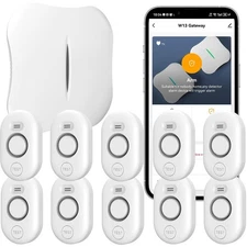 WiFi Water Leak Detector for Home with App Notification, 1 Gateway+10 Sensor,...