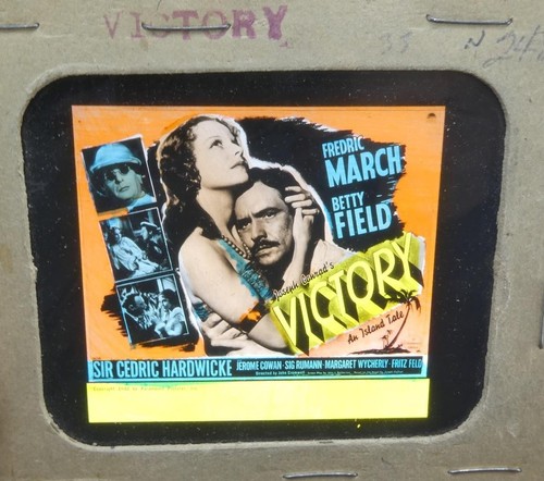 Victory Glass Magic Lantern Slide Cedric Hardwicke Fredric March Betty Field !!