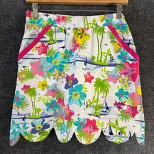 ANA CLARE Womens Floral Tropical Skort Size Small Pockets Golf Tennis Activewear