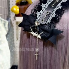 Jirokai Lace Headband Cross Chain Accessory