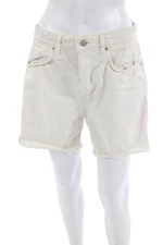 Reformation Jeans Womens Raye Mid Relaxed Jean Shorts White Cotton Size 28