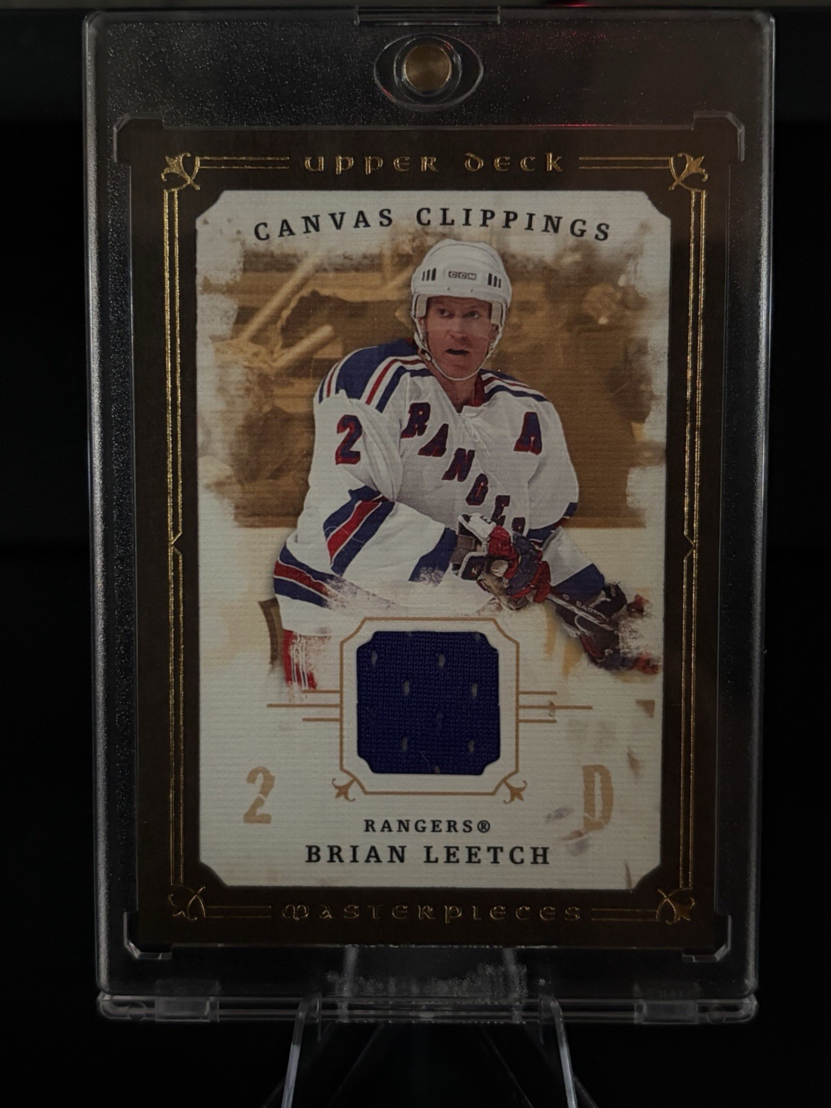 2008 Upper Deck Masterpieces Canvas Clippings Brown Border Brian Leetch HOF