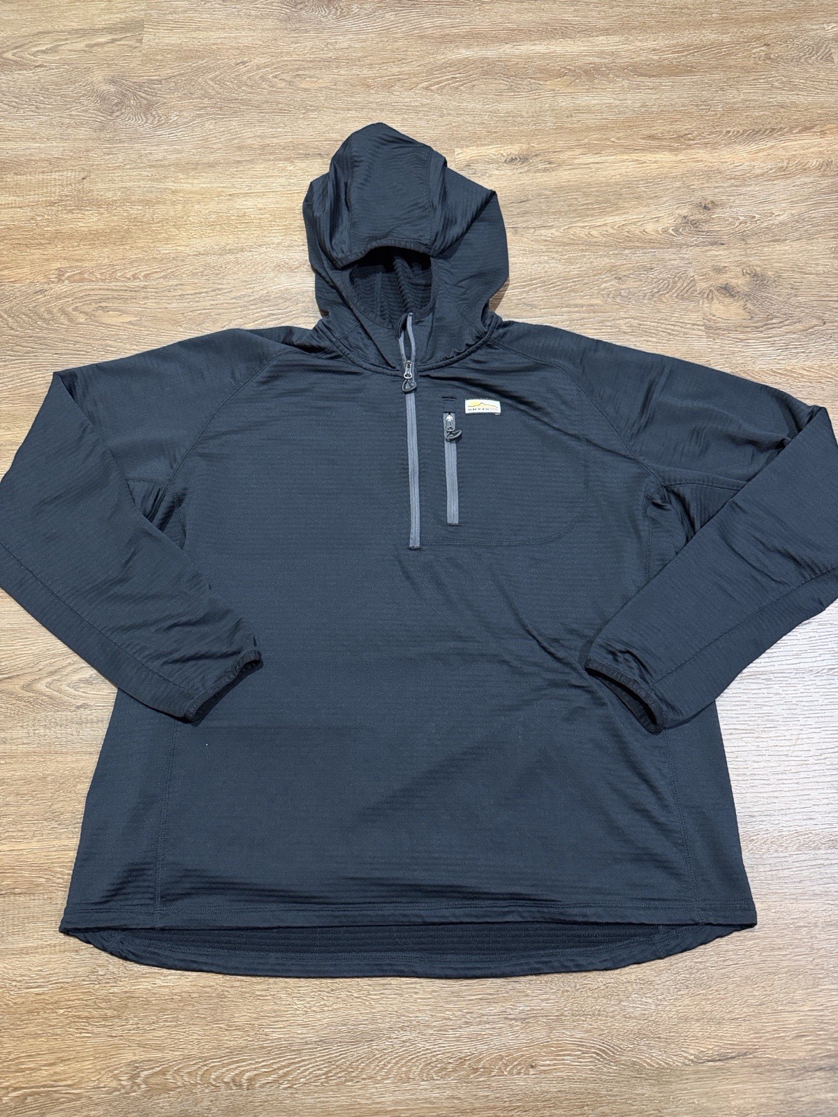Orvis Horseshoe Hills Black Hooded Quarter-Zip Pullover, Men’s XXL