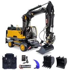 EC380 1/14 3Section Boom RC Wheeled Hydraulic Excavator RTR Sound PL18EV Radio 