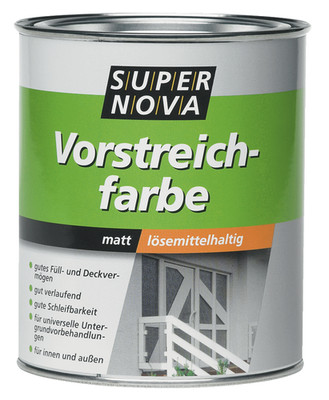 Vorstreichfarbe Weiß Matt 750ml/2.5 Liter Alkydharz Lösemittelhaltig Super Nova
