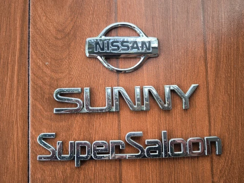 NISSAN SUNNY B13 Super Saloon Trunk Emblem Badge logo Set of 3 Genuine