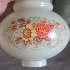 Vintage White Milk Glass Hand Painted Floral Kerosene Lamp Shade Globe E27 — photo 3
