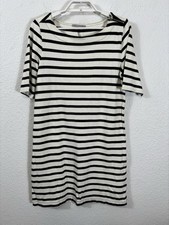 GAP Dress Size S Iconic Striped Mod Short Sleeve Cotton Boat Neck Zipper Accent