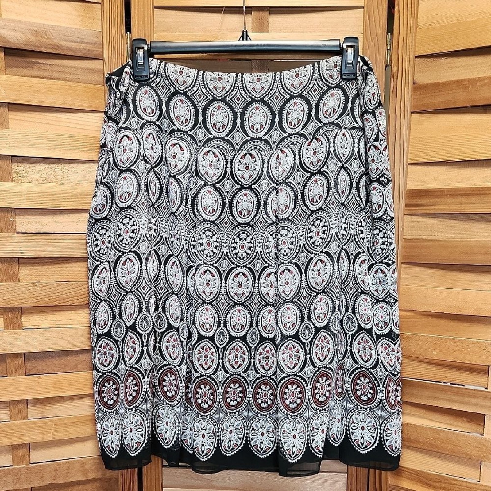 Ruby Rd Black White Red Patterned Knee-Length A-L… - image 2