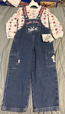 Mono Denim De Colección Años 90 Disney 102 Dálmatas Talla 4t 2 Piezas Nuevo Con Etiquetas Raro - Imagen 1 de 4