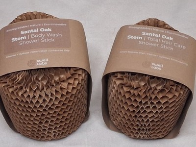SET of Swell Labs Santal Oak Stem Body Wash & Total Hair Care Shower Sticks