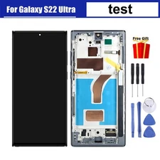 For Samsung Galaxy S22 Ultra LCD Display Screen Touch Digitizer with Frame