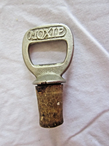 Vintage Moxie Soda Advertising Cast Iron Bottle Opener and Stopper Combination