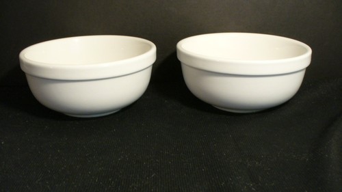 Culinary Arts Cafeware White 6" Soup or Cereal Bowls - 2