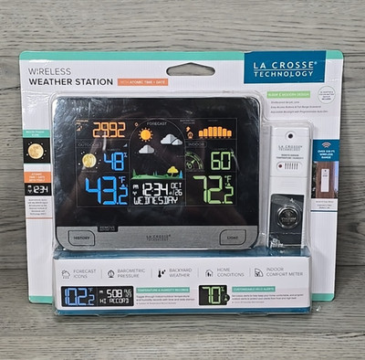 La Crosse Technology Wireless Weather Station Atomic Time Date S74177 - Open Box