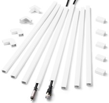 Cord Hider Wall for One Cord, 136in Cord Covers for Wires on Wall, Easy Insta...