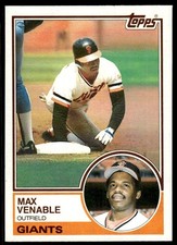 1983 Topps #634 Max Venable San Francisco Giants Baseball