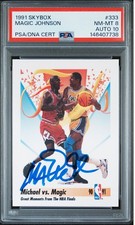 Michael Jordan Vs Magic Johnson Authentic Auto! PSA