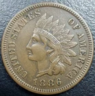 1886 Type 1 I Indian Head Cent Penny 1c BETTER DATE Original VF/XF Full LIBERTY