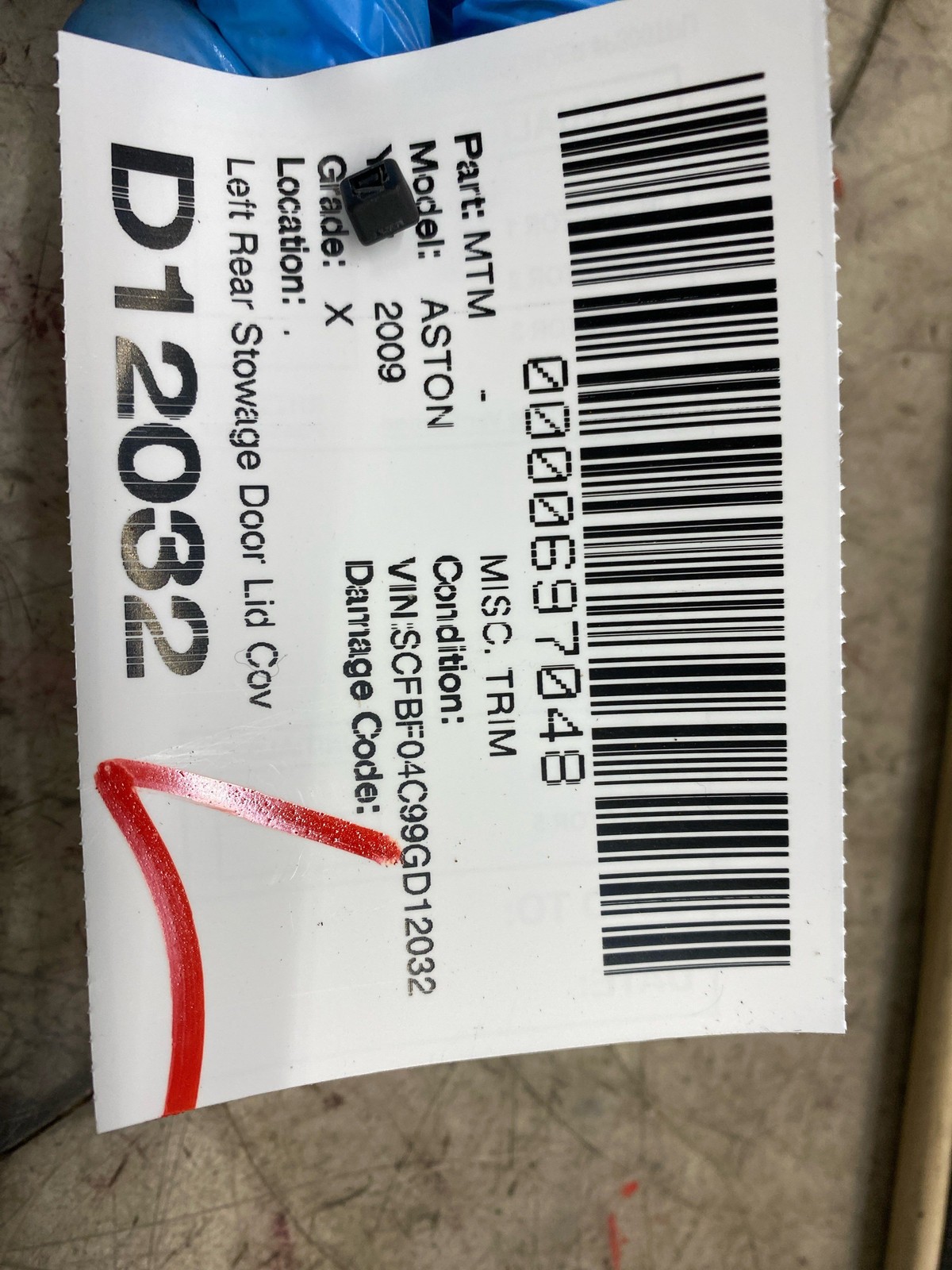 2009 Aston Martin Vantage Left Rear Stowage Door Lid Cover Trim Panel oem