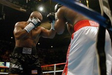 Danny Williams white trunks and Mike Tyson black trunks fights eac 2004 Photo 97