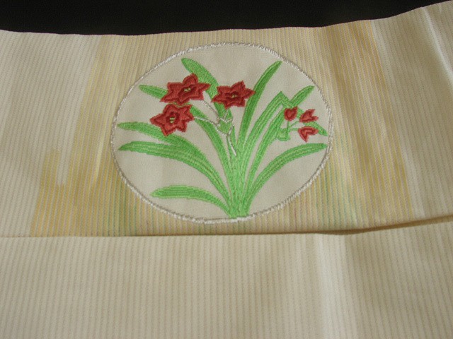 Seiya Summer Obi Tsumugi Komon Nishijin Weave Stone Nagoya