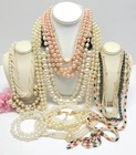 VINTAGE TO NOW FAUX PEARL BEAD NECKLACE LOT, FASHION/COSTUME JEWELRY LOT