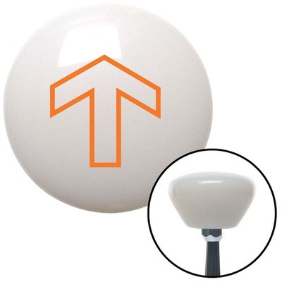 Orange Broad Arrow Up White Retro Shift Knob w/ M16x1.5 Insert Shifter Auto