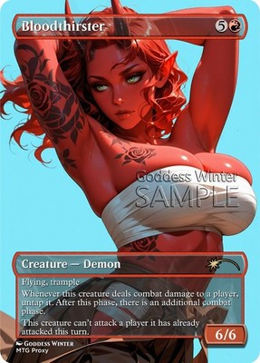MTG - Bloodthirster - Fanart Borderless Style - EDH / Playtest