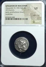 Alexander III Macedon AR Drachm, Early Posthumous Issue. CERTIFIED NGC VF. A1022