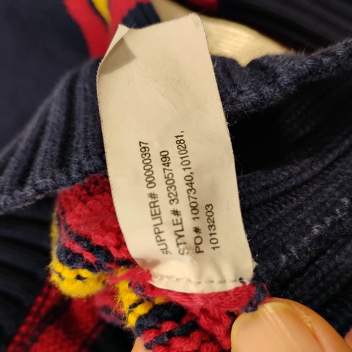 Vintage 90s Polo Ralph Lauren Sweater Youth S (8/10) Blue Color Block Stripe - Picture 7 of 7