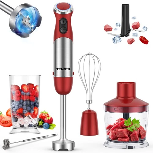 Tenker 5-in-1 Immersion Hand Blender Stainless Steel for Soups, Smoothies, Sauce