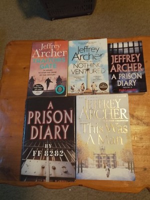 5 JEFFREY ARCHER BOOKS JOBLOT BUNDLE-NOTHING VENTURED,PRISON DIARY,TRAITORS GATE