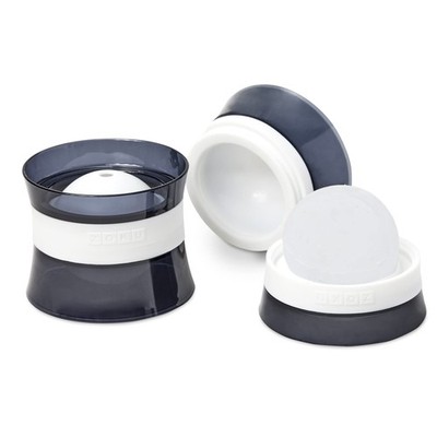 ZOKU Set of 2 Silicone Ice Sphere Molds, Stackable 2.5-Inch Ice Ball Makers, ...