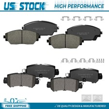 Front & Rear Ceramic Disc Brake Pads w/Hardware for 2016 2017 2018 Mazda CX-3