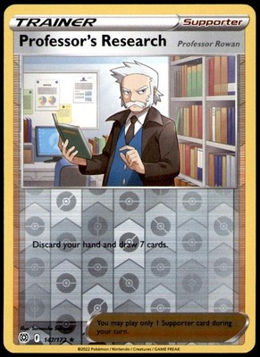Professor's Research 147/172 Holo Rare Brilliant Stars Pokemon Reverse Holo NM