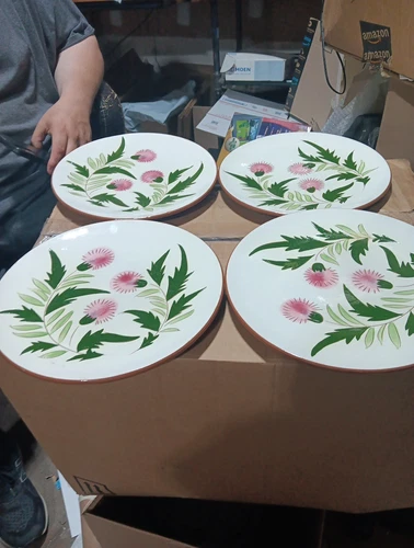 Vintage Stangl Pottery 4-Dinner Plates THISTLE  1950-1967 MCM 10”D