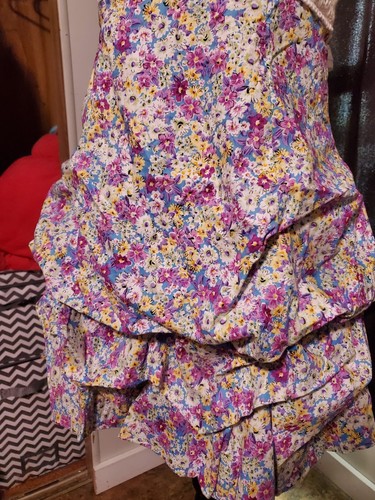 Mymichelle White W/ Floral Multicolored Strapless Dress Size 13 Juniors - Picture 2 of 14