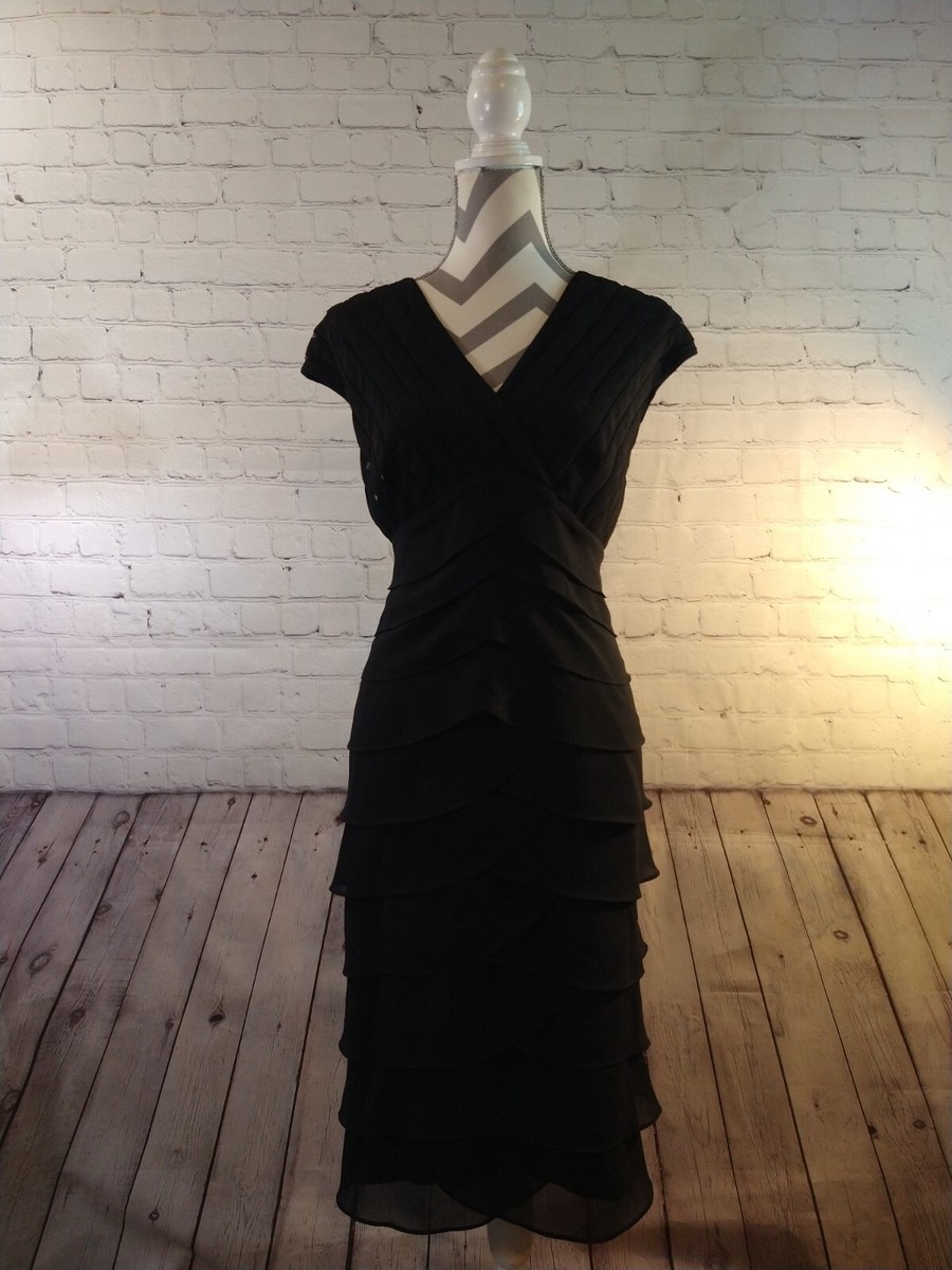 EUC black DRESS BARN WOMAN COLLECTION tiered evening dress SIZE