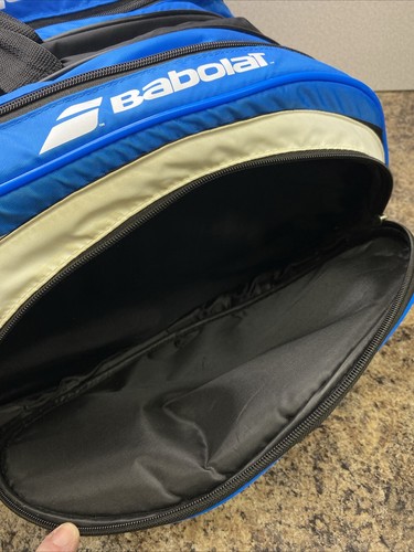 Babolat Team Shoulder Strap 3 Compartment Black Tennis Equipment Bag Blue Black - Picture 13 of 13