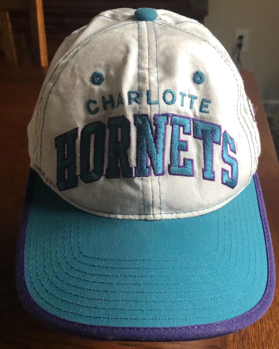Vtg Rare NBA Charlotte Hornets Starter White 90s Snapback Hat Cap Clean 🏀 🐝