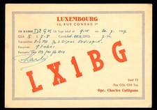 1 x QSL Card Radio Luxembourg LX1BG Rue Conrad 1er 1947 C Collignon ? V477
