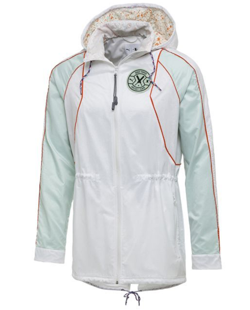 Puma x Daily Paper Men's White Windbreaker Tow Away Hood Full Zip