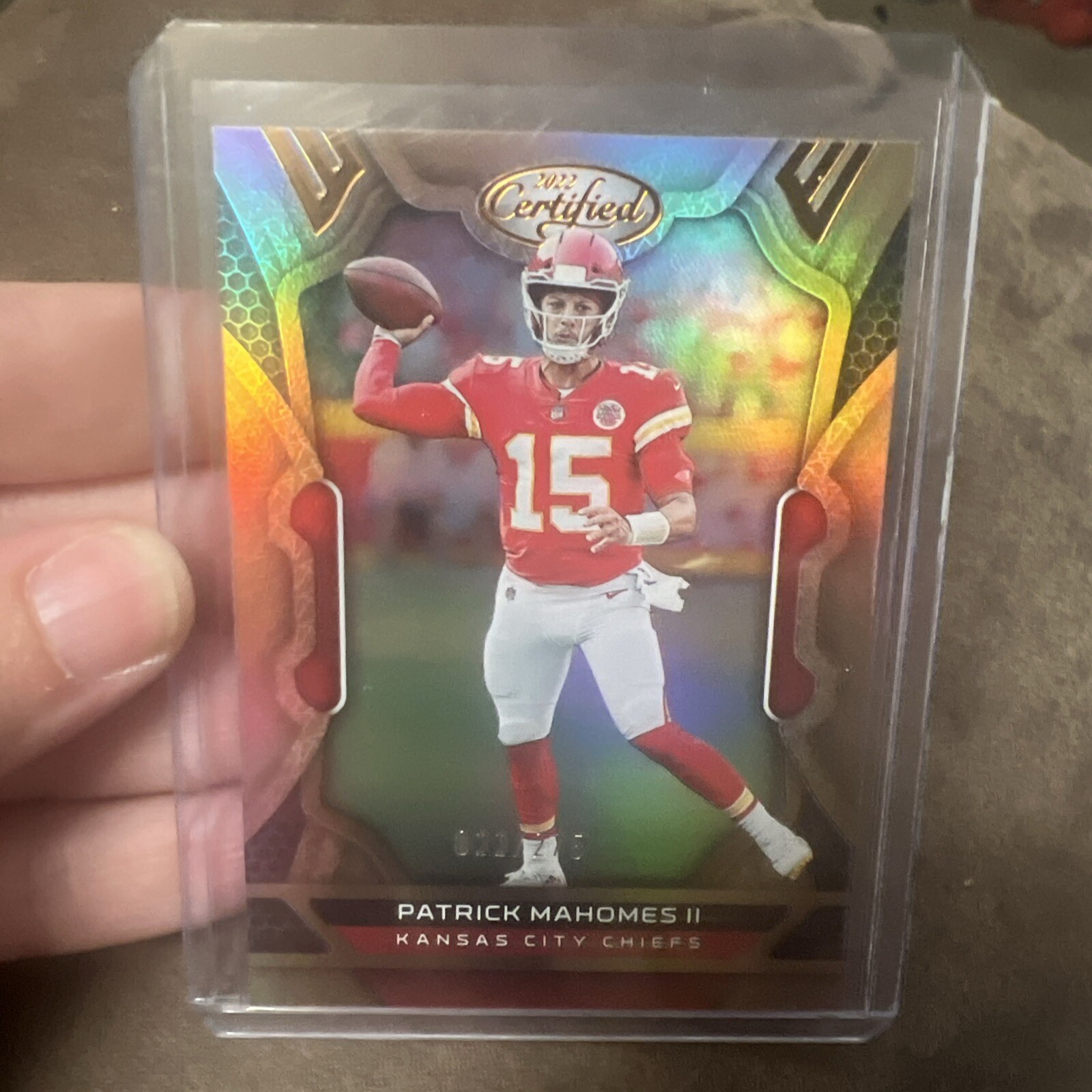 Patrick Mahomes II 011/275 2022 Panini Certified Football Card Bronze Parallel
