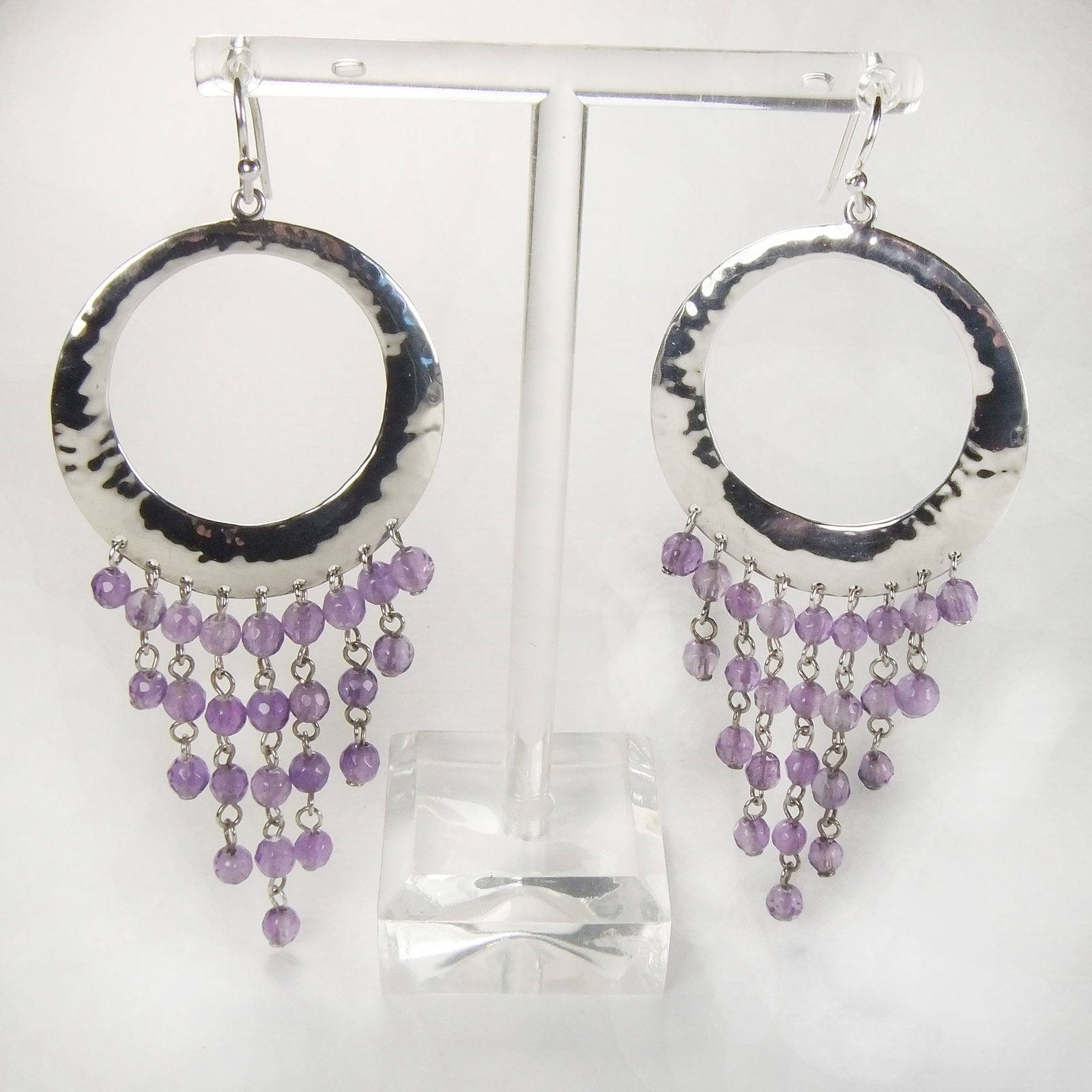 Solid Sterling Silver Chandelier Dangle Earrings … - image 1