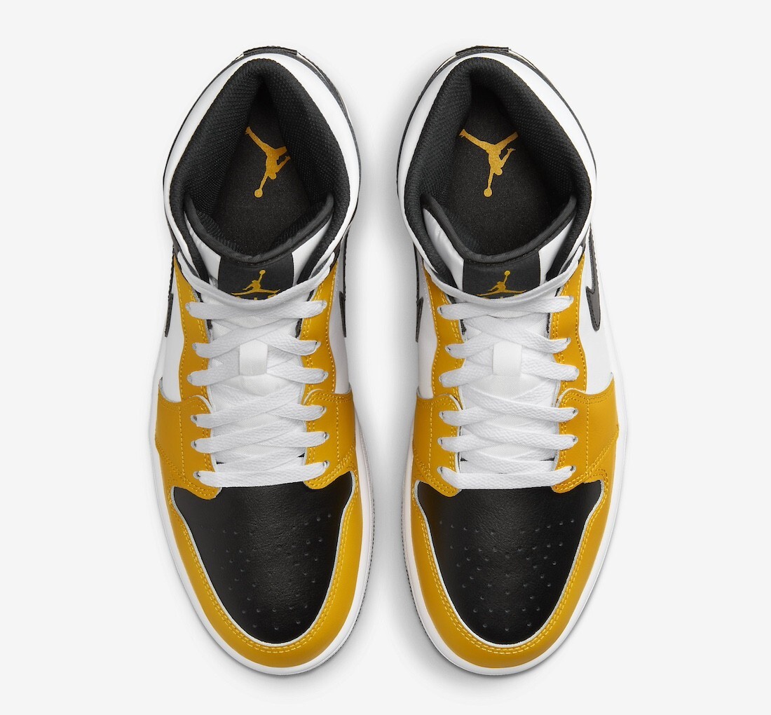 Nike Jordan 1 Mid Taxi UK 12 EUR 47.5 Yellow Ochre Black White