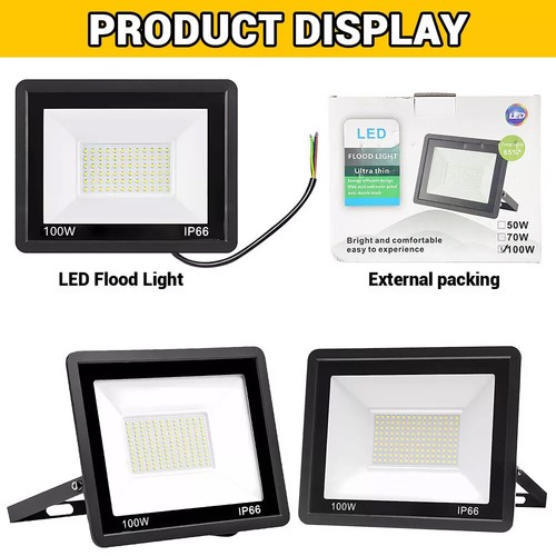 2 Pack 100W LED Flood Light Garden Outdoor Lamp Yard Security Spotlight Fixtures - Picture 2 of 13