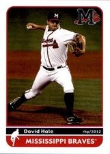 2012 Mississippi Braves Grandstand #14 David Hale Marietta Georgia Baseball Card
