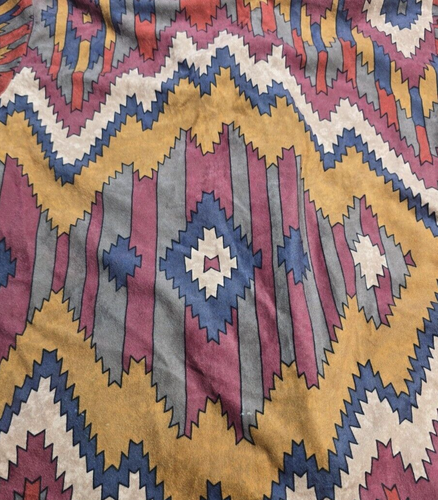 Vintage Blair Polyester Button Up Shirt Snap Aztec Southwest Pattern Large 1970 - Picture 12 of 12