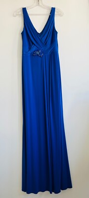 Vestido de fiesta David Meister, color azul, talla 6 = talla 38 o 40 española